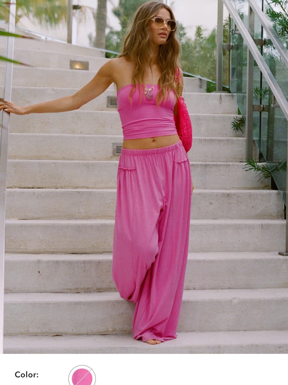 aerie happiest Pink Wide-Leg Lounge Pants